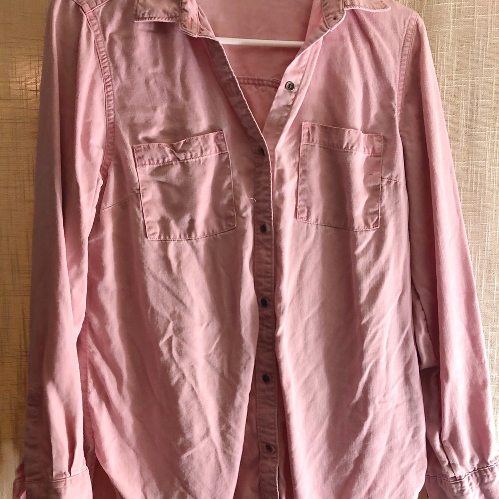 Pink button up blouse